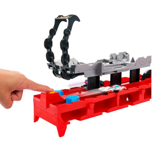 Hot Wheels City Toy Car Track Set, Ultimate Dual Dragon Transporter & 2 Die-Cast
