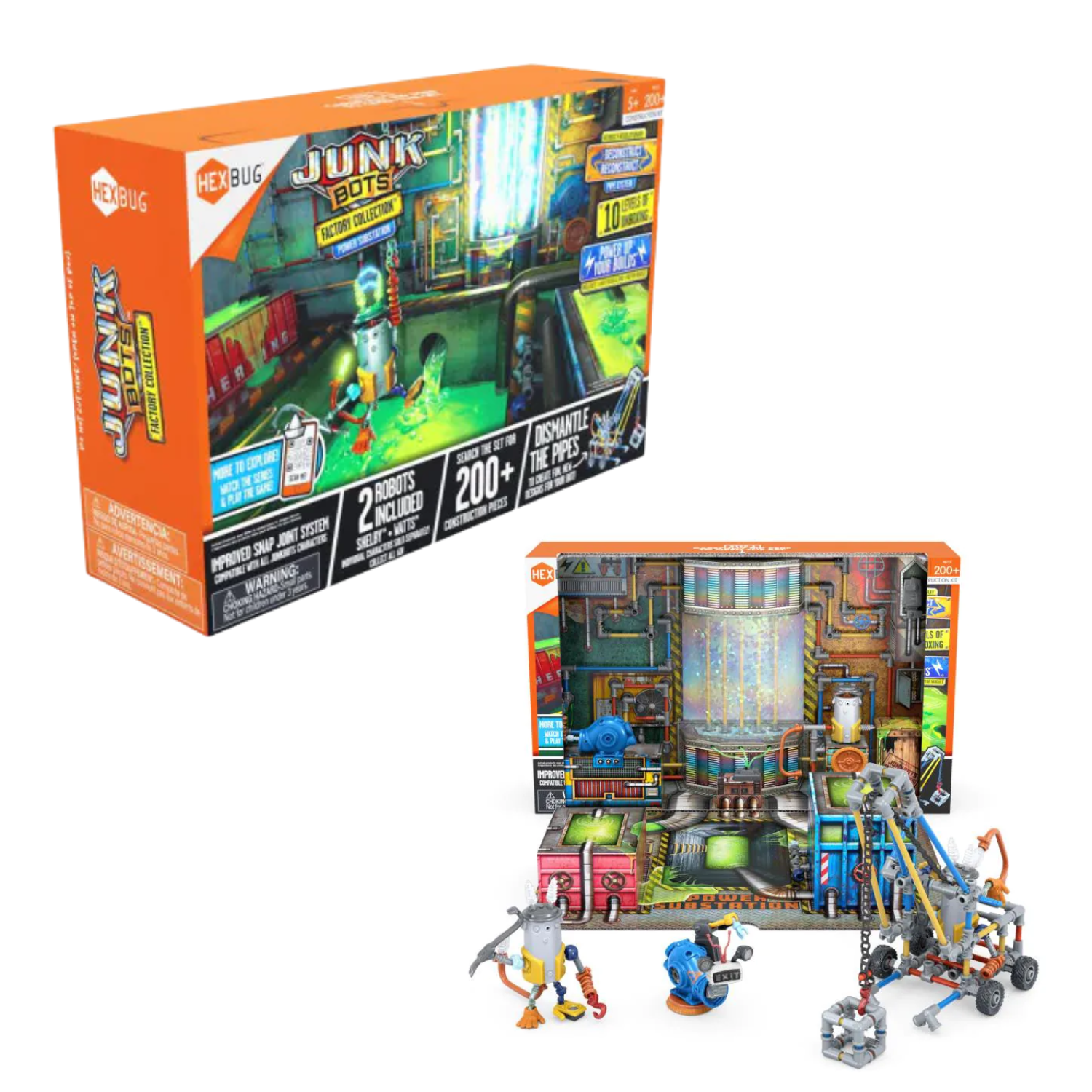 HEXBUG Junkbots Small Power Sub Station Factory Habitat Playset Build Robots Fun