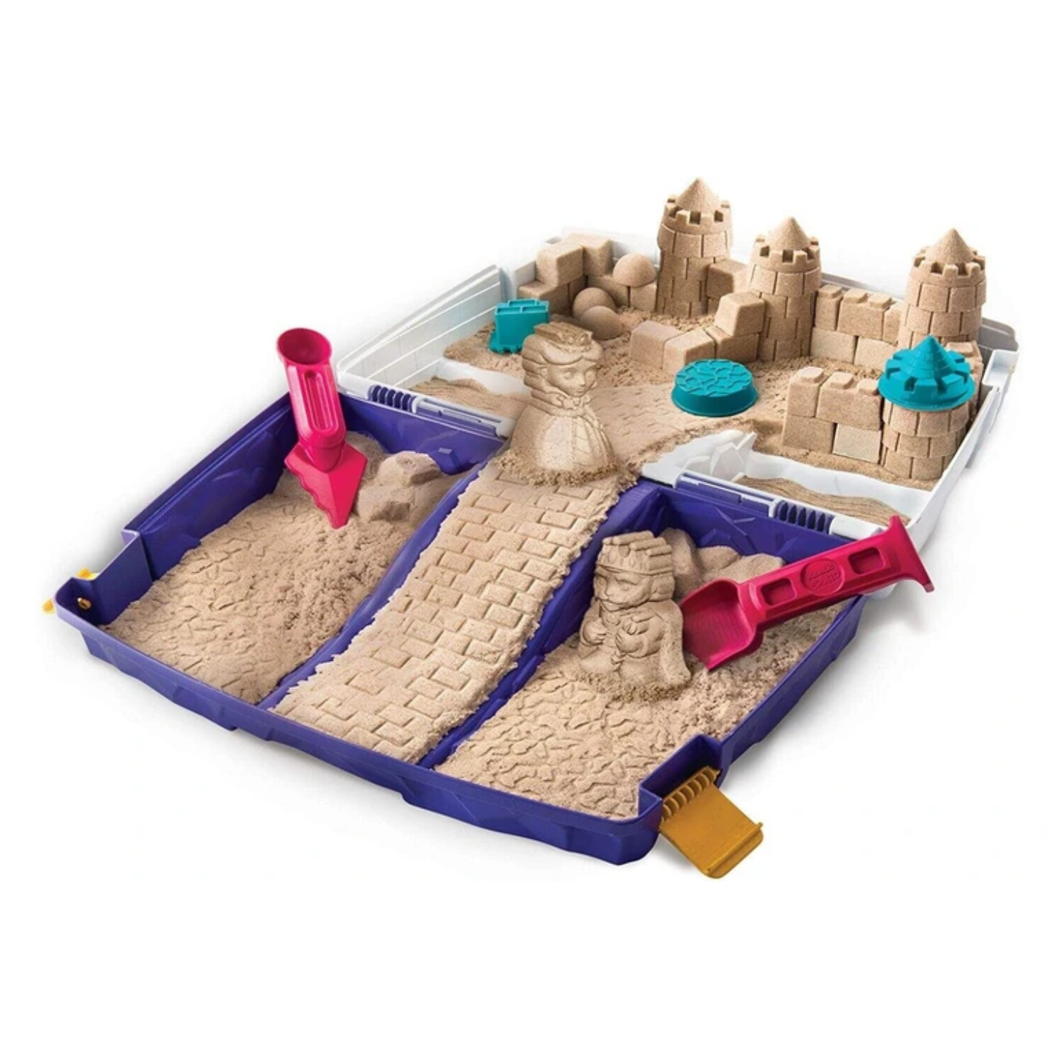 Kinetic Sand Folding Sandbox 3+ Toy Play Build Castle King Queen Watch