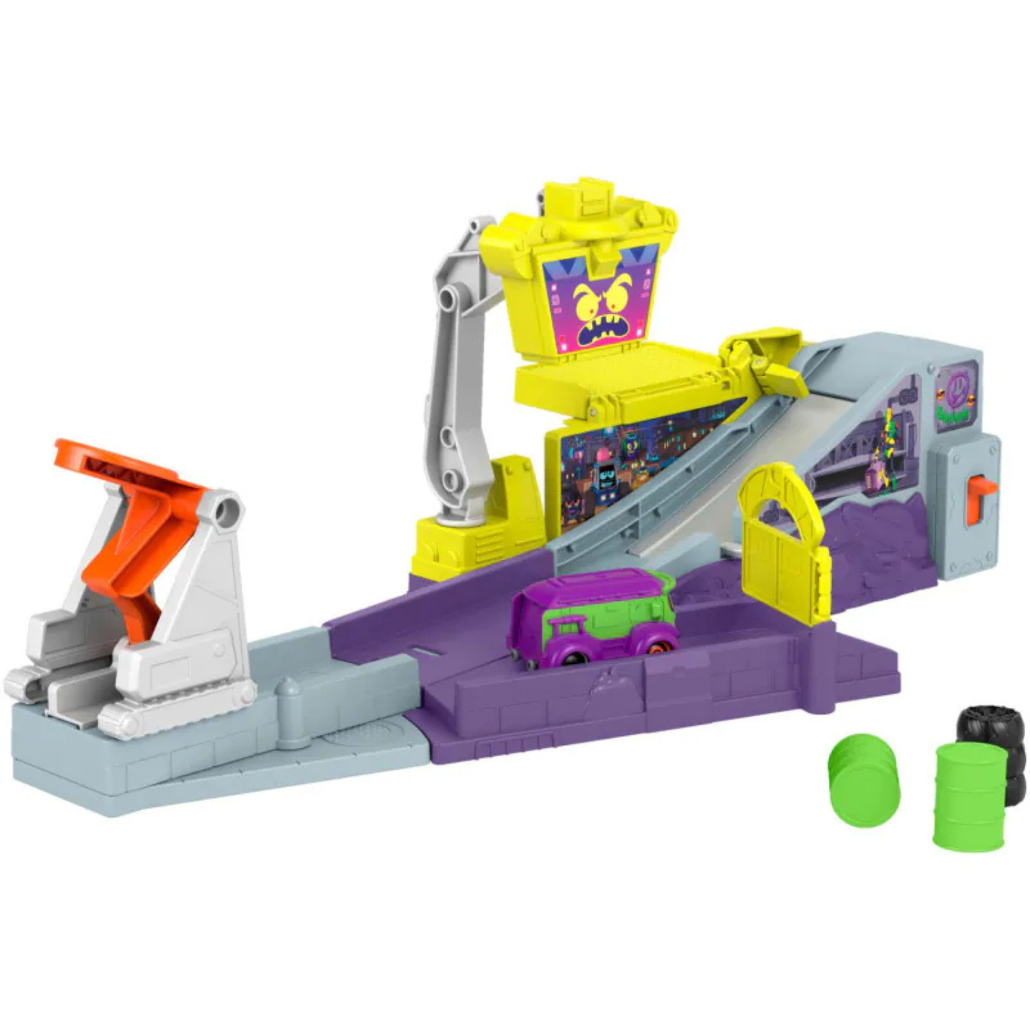 Fisher-Price Triple Launch Scrapyard Playset with Toy Car & Ramp Action 3+