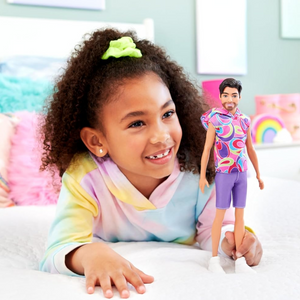 Barbie Fashionistas Ken Doll #227 Brunette Beard Hoodie Shorts Sneakers Toy 3+