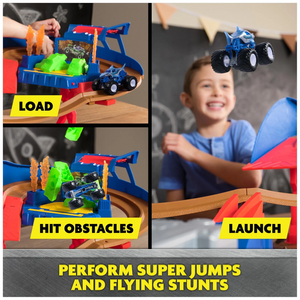 Monster Jam Supercharge Speedway Playset with Megalodon & El Toro Loco Trucks