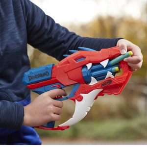 Nerf DinoSquad Raptor-Slash Dart Blaster 6-Dart Rotating Drum Slam Fire Gun Toy