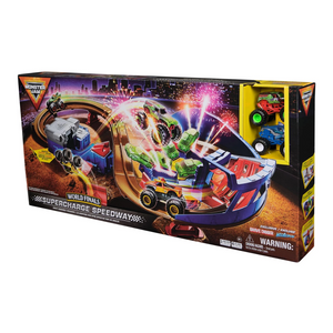 Monster Jam Supercharge Speedway Playset with Megalodon & El Toro Loco Trucks