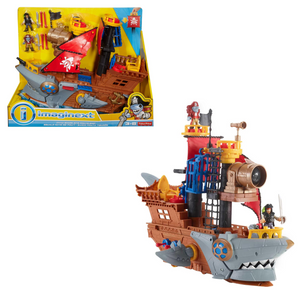 Fisher-Price Imaginext Shark Bite Pirate Ship Playset with Figure Kids Toy 3+