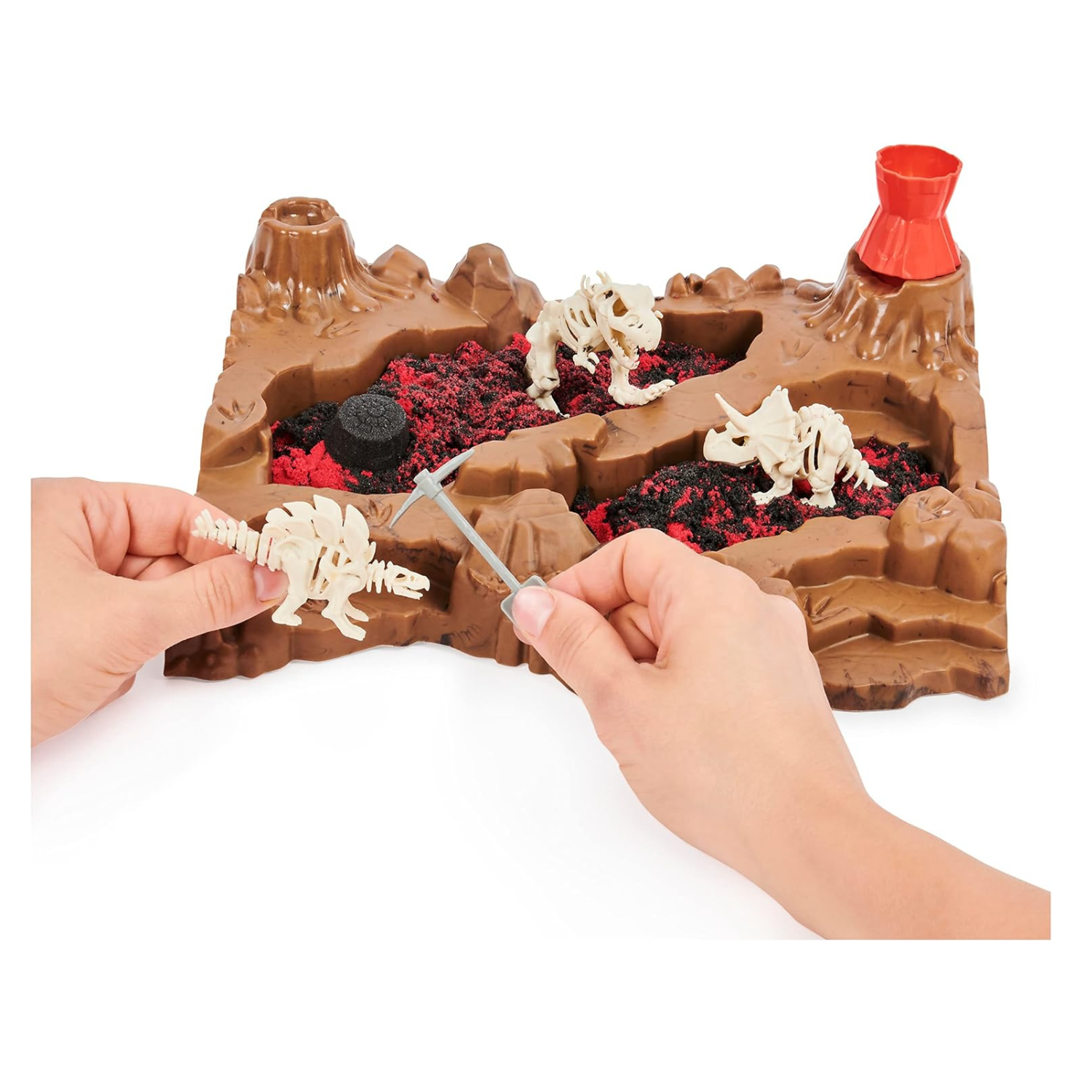 Kinetic Sand Dino Dig Playset with 10 Hidden Dinosaur Bones Kids Toy Age 6+ Gift