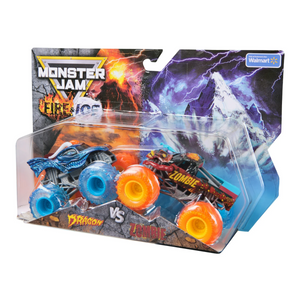Monster Jam Fire And Ice Dragon And Zombie 1 64 Scale Trucks Ages 3 +