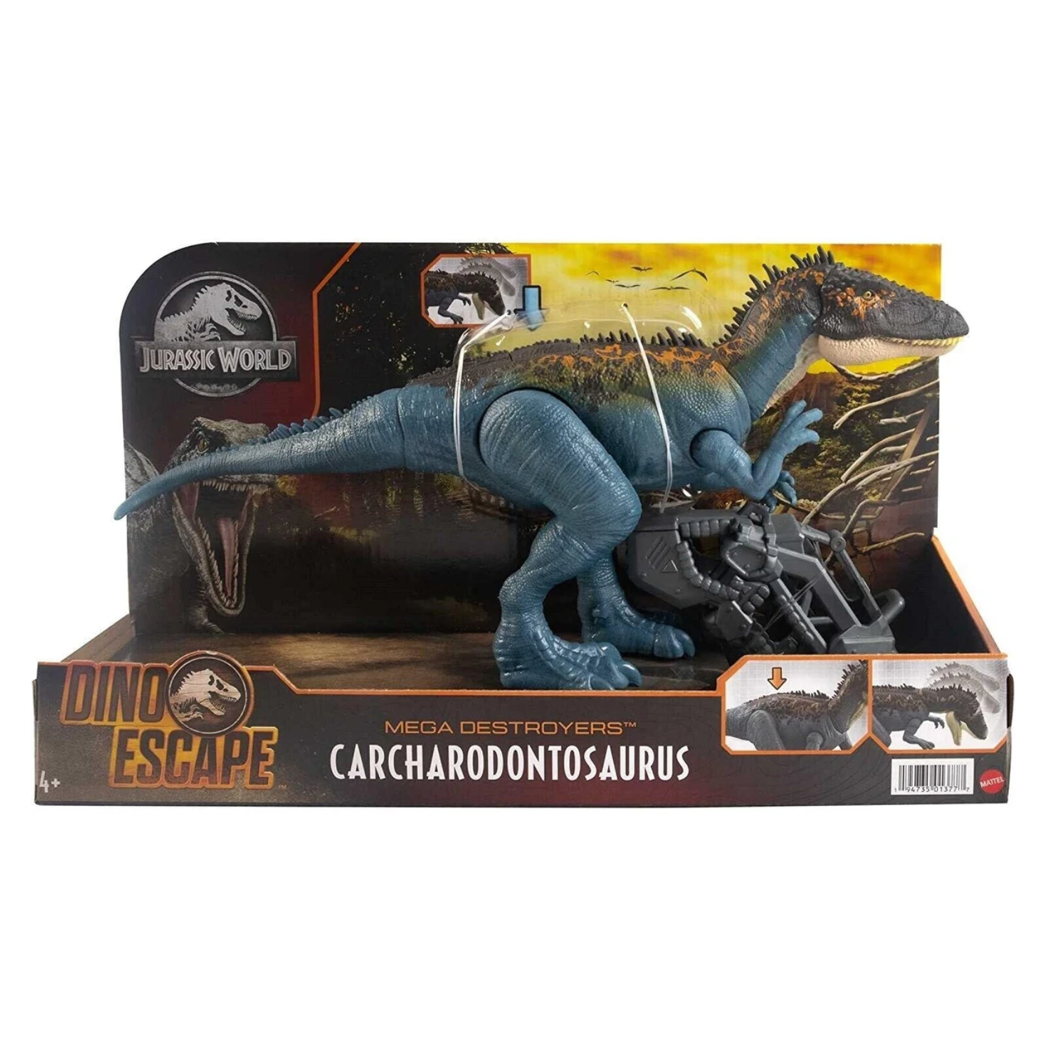Jurassic World Mega Destroyers Carcharodontosaurus Dino Toy Age 4+ Mattel