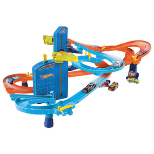 Hot Wheels Auto Lift Expressway Playset Motorized Elevators Toy Car Track 5+
