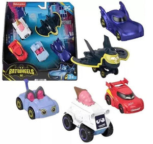 Fisher-Price DC Batwheels Metal Diecast 1:55 Scale 5 Pack Cars Batcave Batman