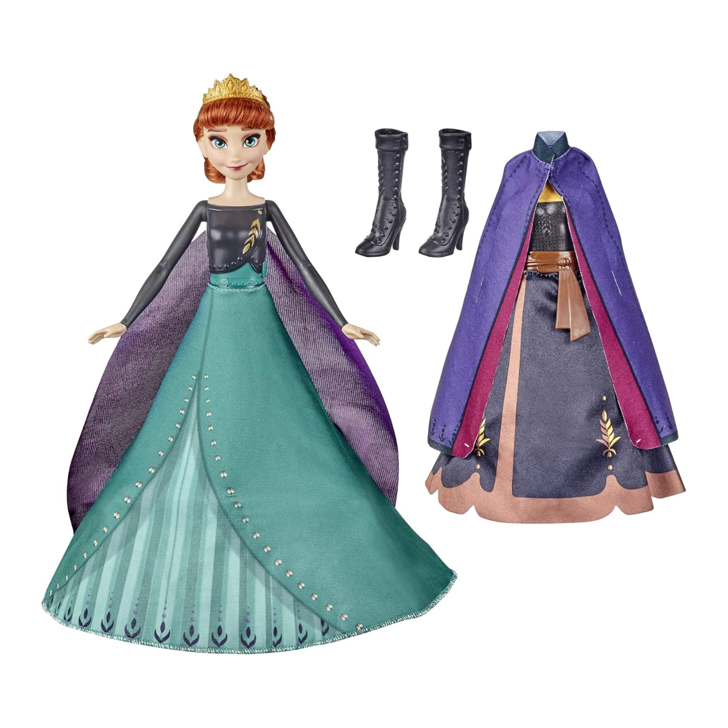Frozen 2 Anna Queen Transformation Fashion Doll 2 Outfits 2 Hair Styles Ages 3 +
