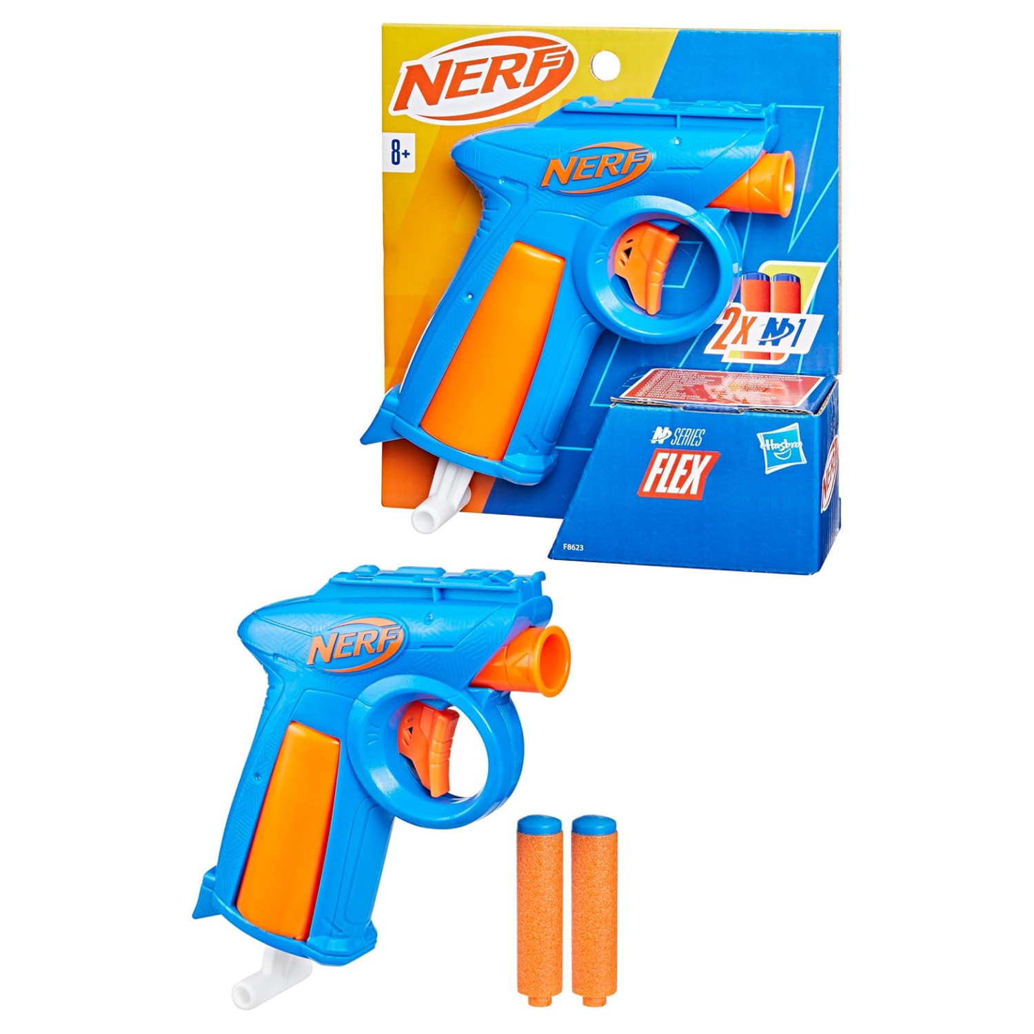 Nerf N Series Flex Blaster Toy Gun with 2 N1 Foam Darts Kids Outdoor Play Ages 8