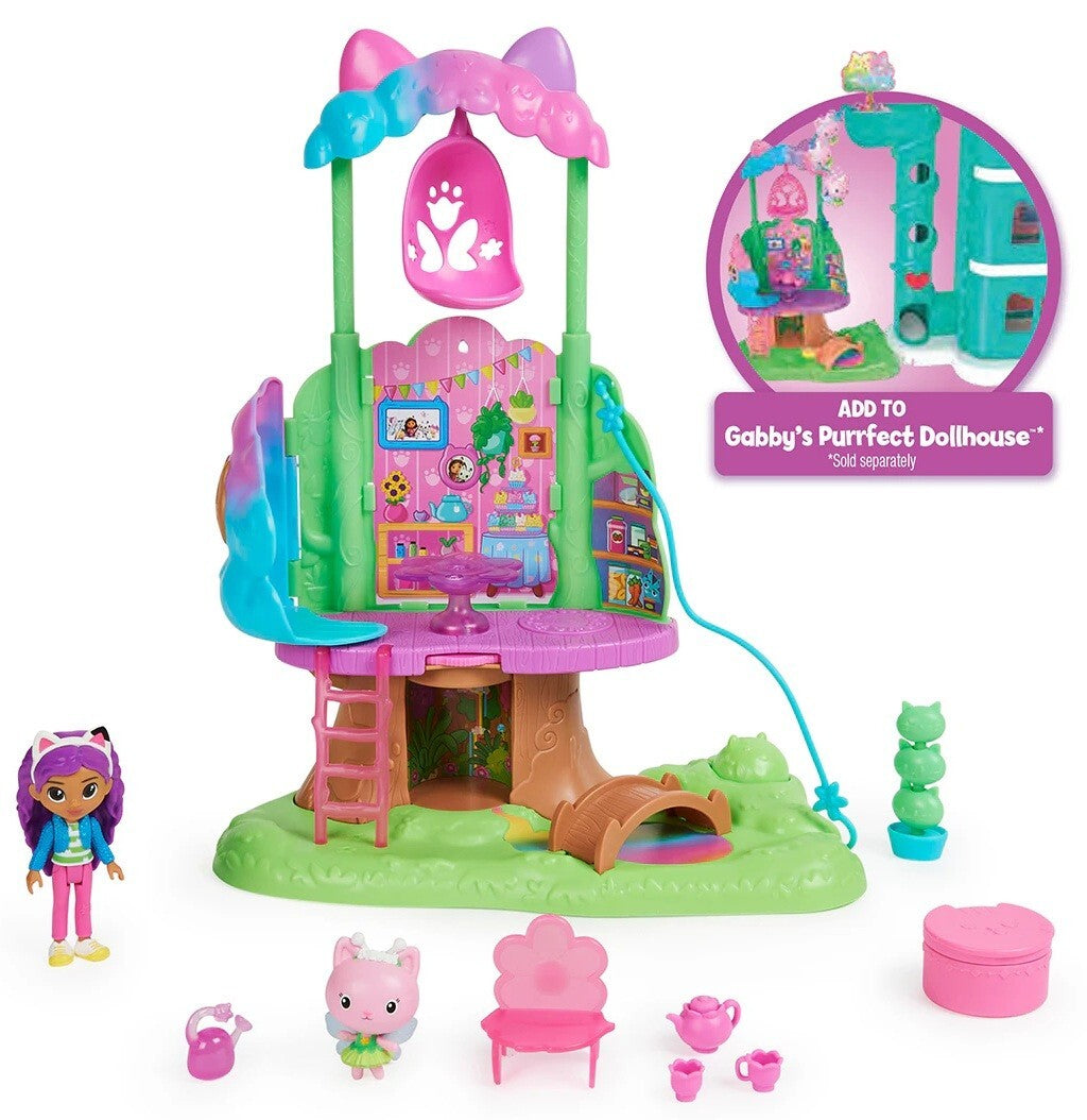 DreamWorks Gabby's Dollhouse Kitty Fairy Garden Treehouse Playset Ages 3+ Toy