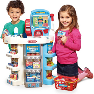 Casdon Kids Self Service Supermarket Roleplay Toy Checkout Scanner Sounds Action