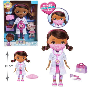 Disney Junior Doc McStuffins Wash Your Hands Doll With Mask and Accessories Play