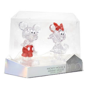 Disney 4 Inch Crystal Figures Twin Pack Mickey And Minnie Mouse New Toy