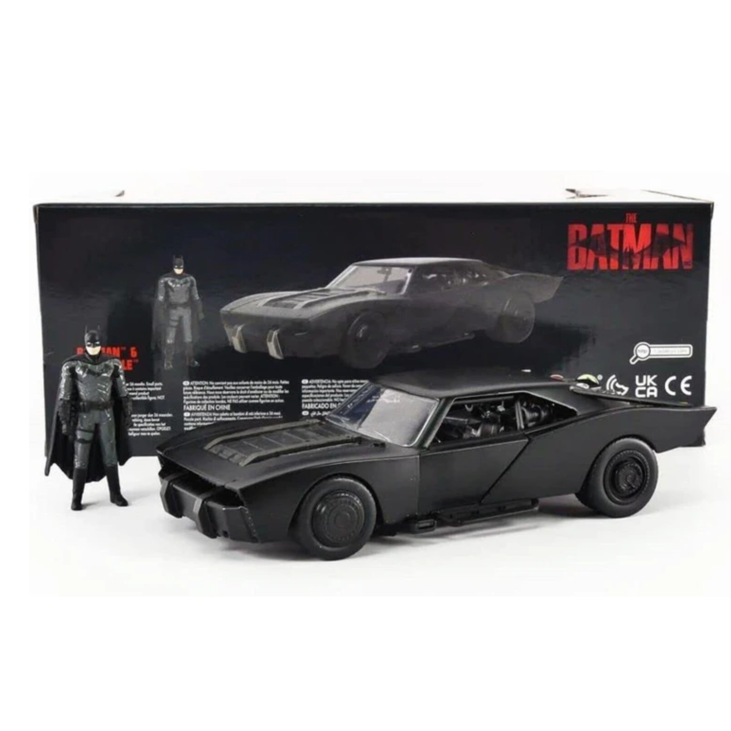 Batmobile with Batman Metal Figure Toy 1:24 Scale Hollywood Ride Race Car Play