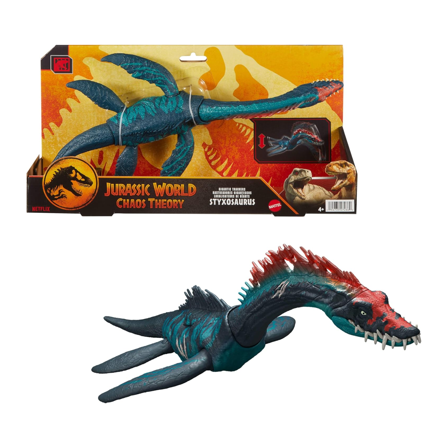 Jurassic World Chaos Theory Styxosaurus Dinosaur Figure Head Chomp Play Ages 4 +