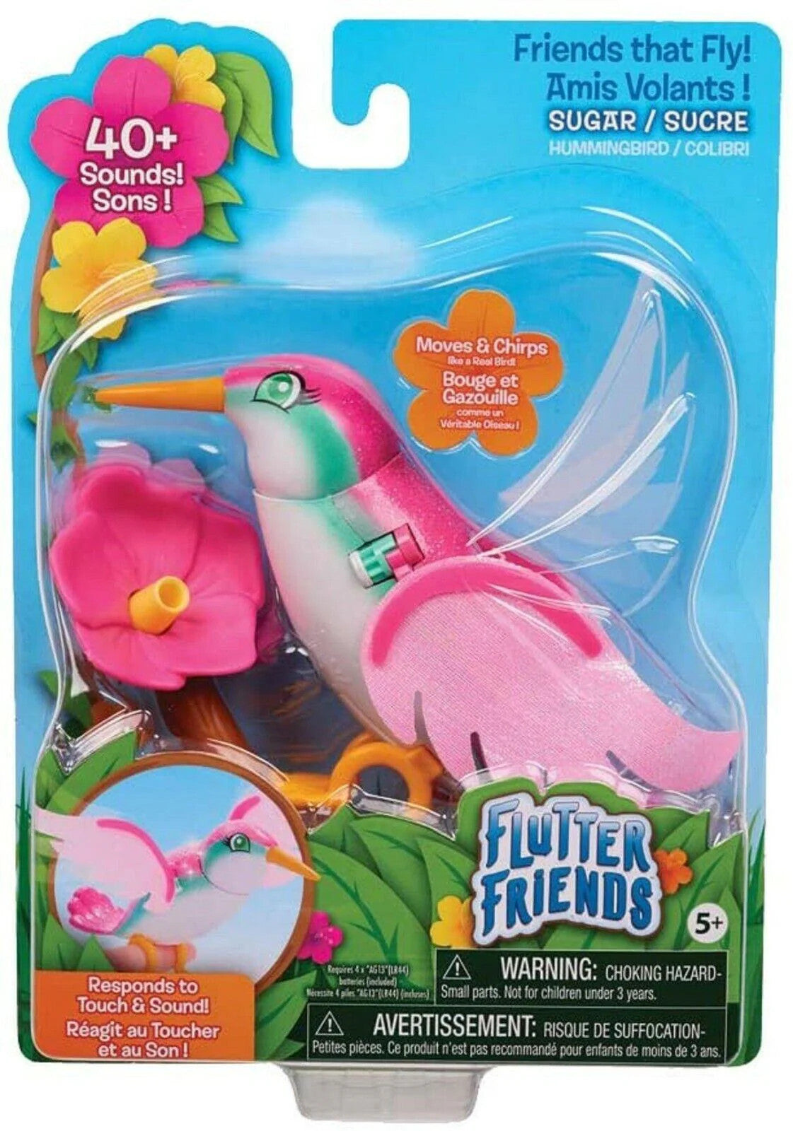 Flutter Friends Sugar Electronic Pet Hummingbird Ages 5+ Toy Bird Play Live Pets