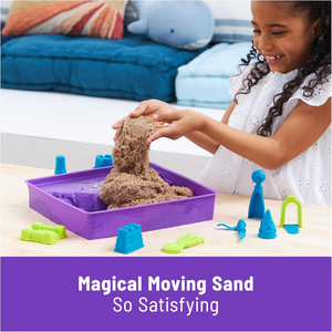 Kinetic Sand Deluxe Beach Castle Set 2.5lbs Sand with Molds Tools Sensory Toy 5+