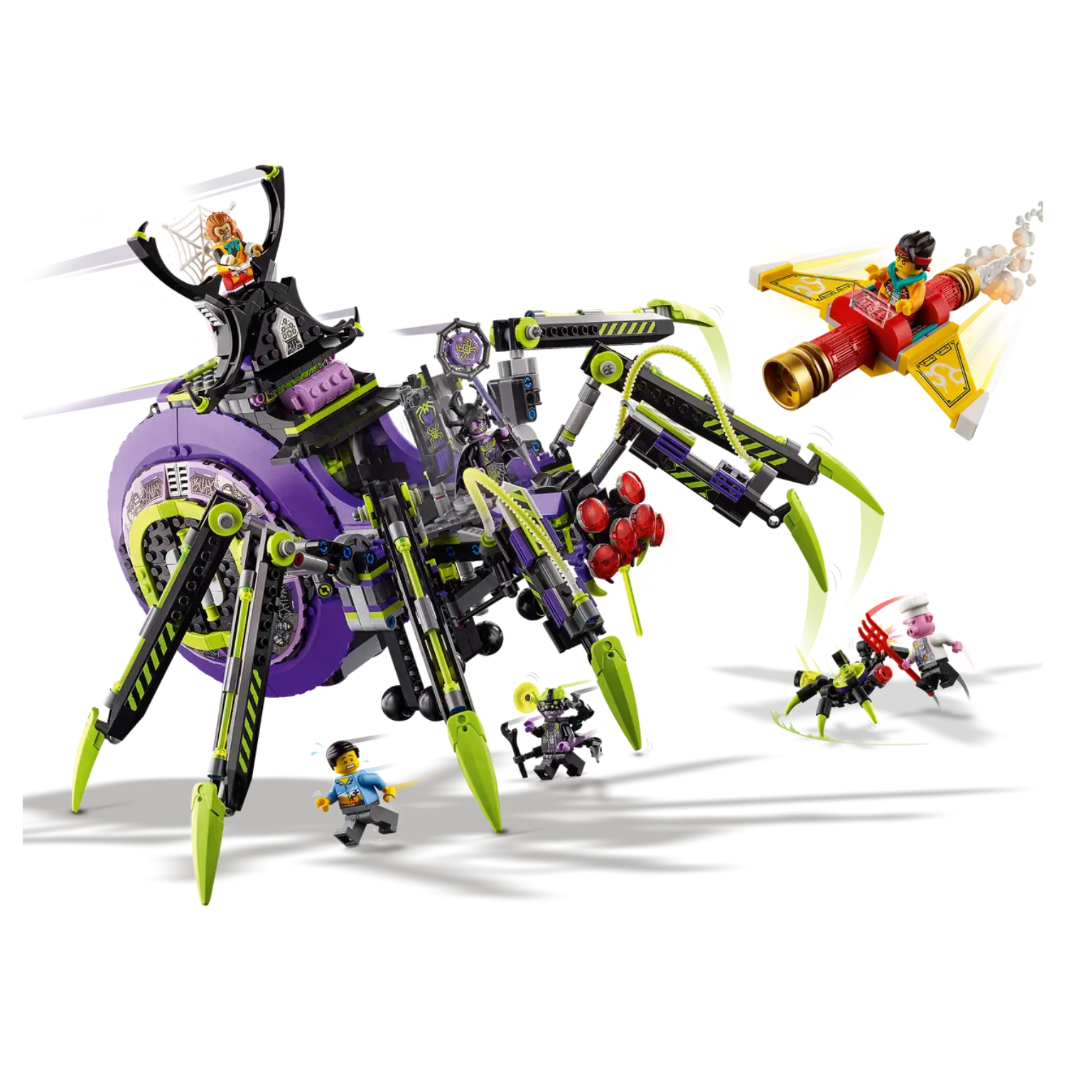 LEGO Monkie Kid Spider Queen Mech Set 80022 Kids Building Toy with 6 Minifigures