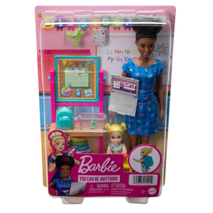 Barbie Careers Teacher Playset with 2 Dolls, Desk, Laptop, Turtle & More