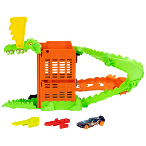 Hot Wheels Toy Car Track Set Croc Pizza Attack Playset New Toy