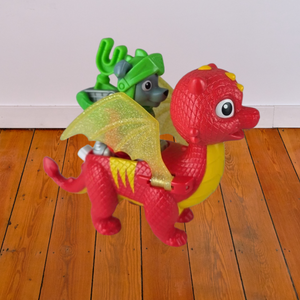 PAW Patrol Rescue Knights Rocky & Flame Dragon Action Figure Playset for Kids 3+
