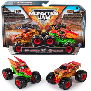 Monster Jam 2 Pack Official 1:64 Scale Diecast Truck Ages 3+ New Toy Race Car
