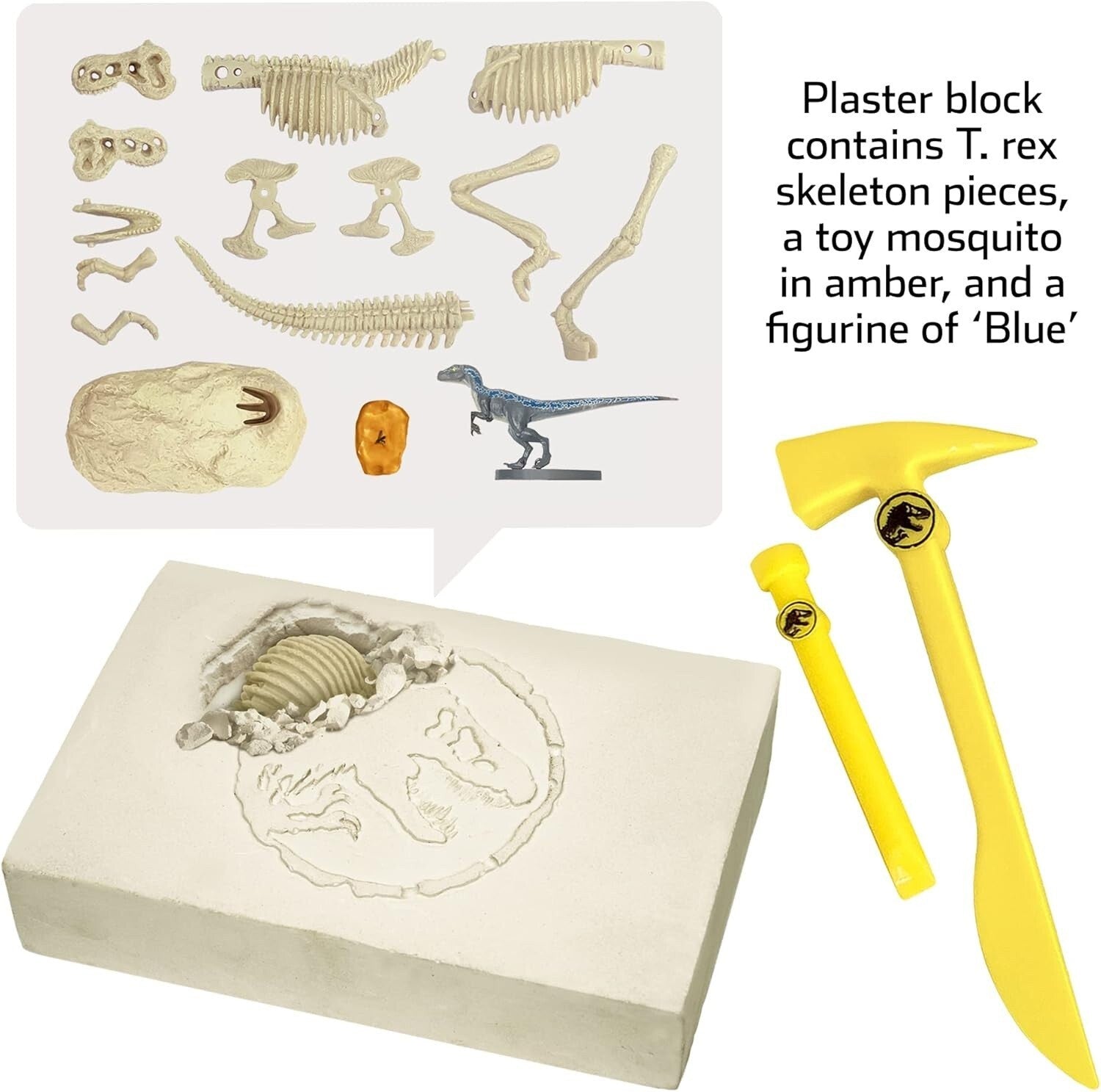 Jurassic World Dominion Dinosaur Dig Blue T-Rex & Amber STEM Excavation Kit Tool