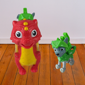 PAW Patrol Rescue Knights Rocky & Flame Dragon Action Figure Playset for Kids 3+