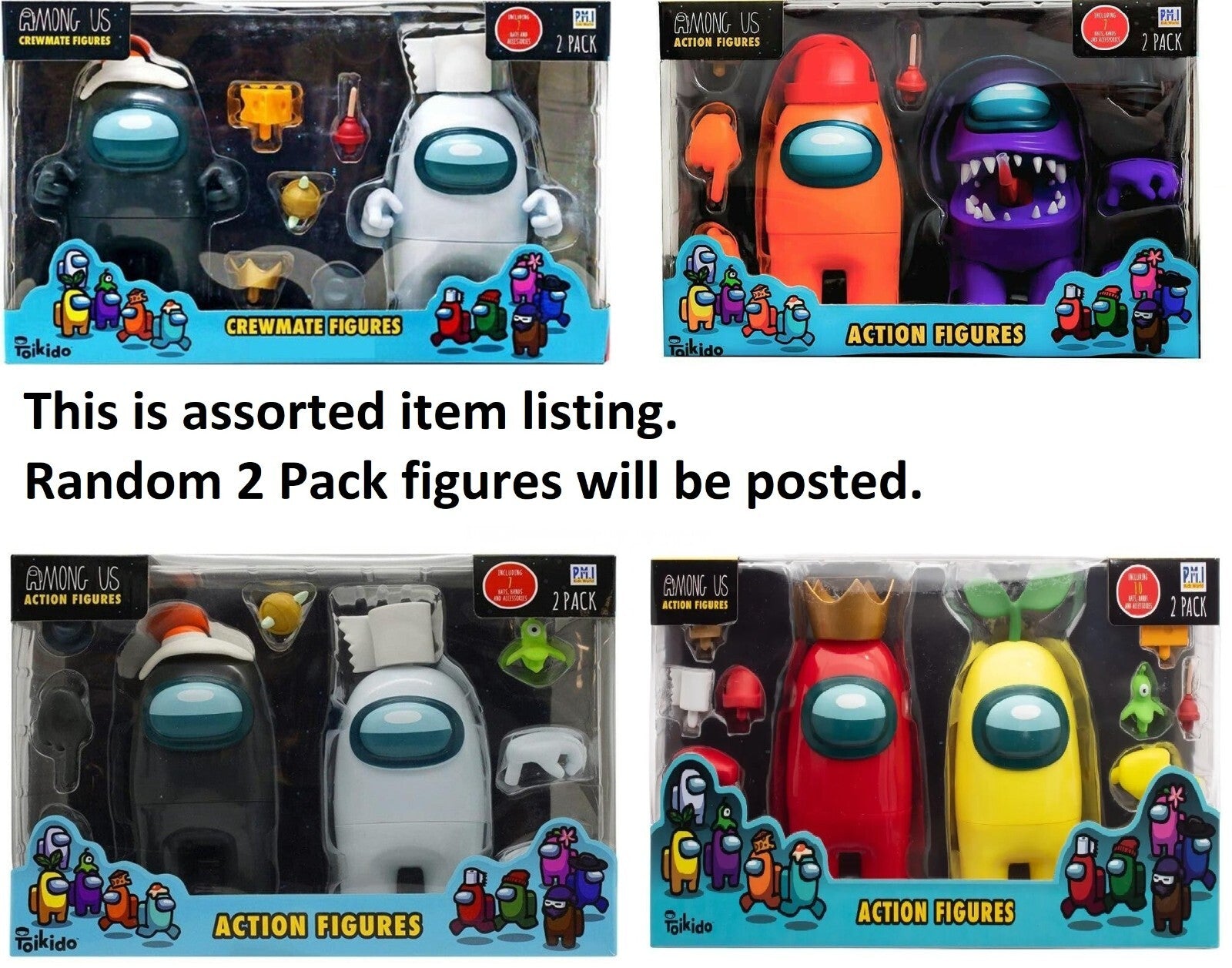 Among Us 2 Pack Action Figures 12cm with Accessories for Kids Ages 3 +