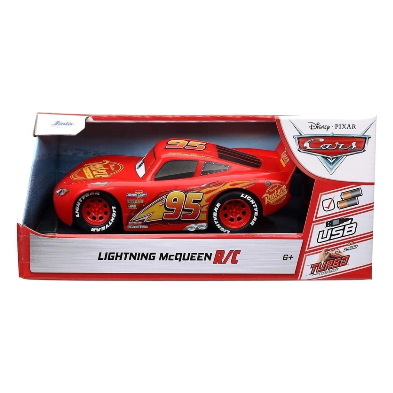 Jada Pixar Cars 1:24 Lightning McQueen RC Remote Control Car Race Play Gift
