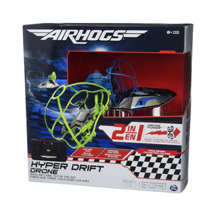 Air Hogs 2 in1 - Blue -Hyper Drift Drone High Speed Racing and Flying Ages 8+ Ca