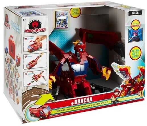 Turning MeCard Mega Drakona Mecardimal Ages 6+ New Toy Dragon Car Truck Robot