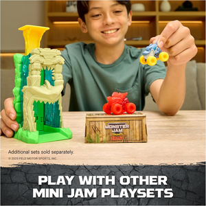 Monster Jam Mini Jams Cobra Crazy Escape Motorised Playset Loop Track 2 Trucks