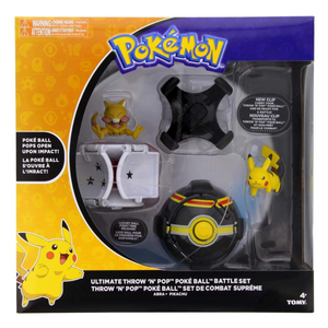 Pokemon Ultimate Throw N Pop Battle Set with 2 Balls and Figures Kids Age 4 Up