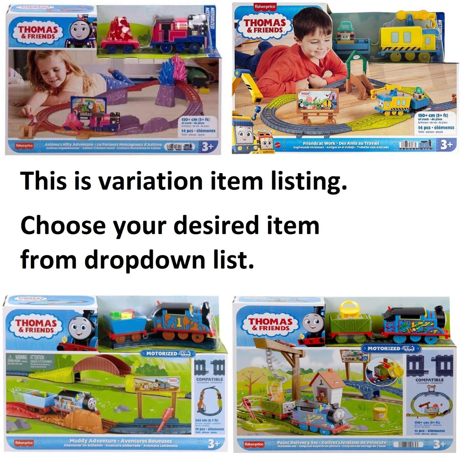 Thomas & Friends Motorised Train Set Collection Assorted Track Race Diesel Rail