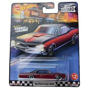 RARE Hot Wheels Boulevard ’66 Pontiac GTO Red Premium Real Riders Die-Cast