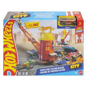 Hot Wheels City Super Fire Station Rescue Playset New Track Toy