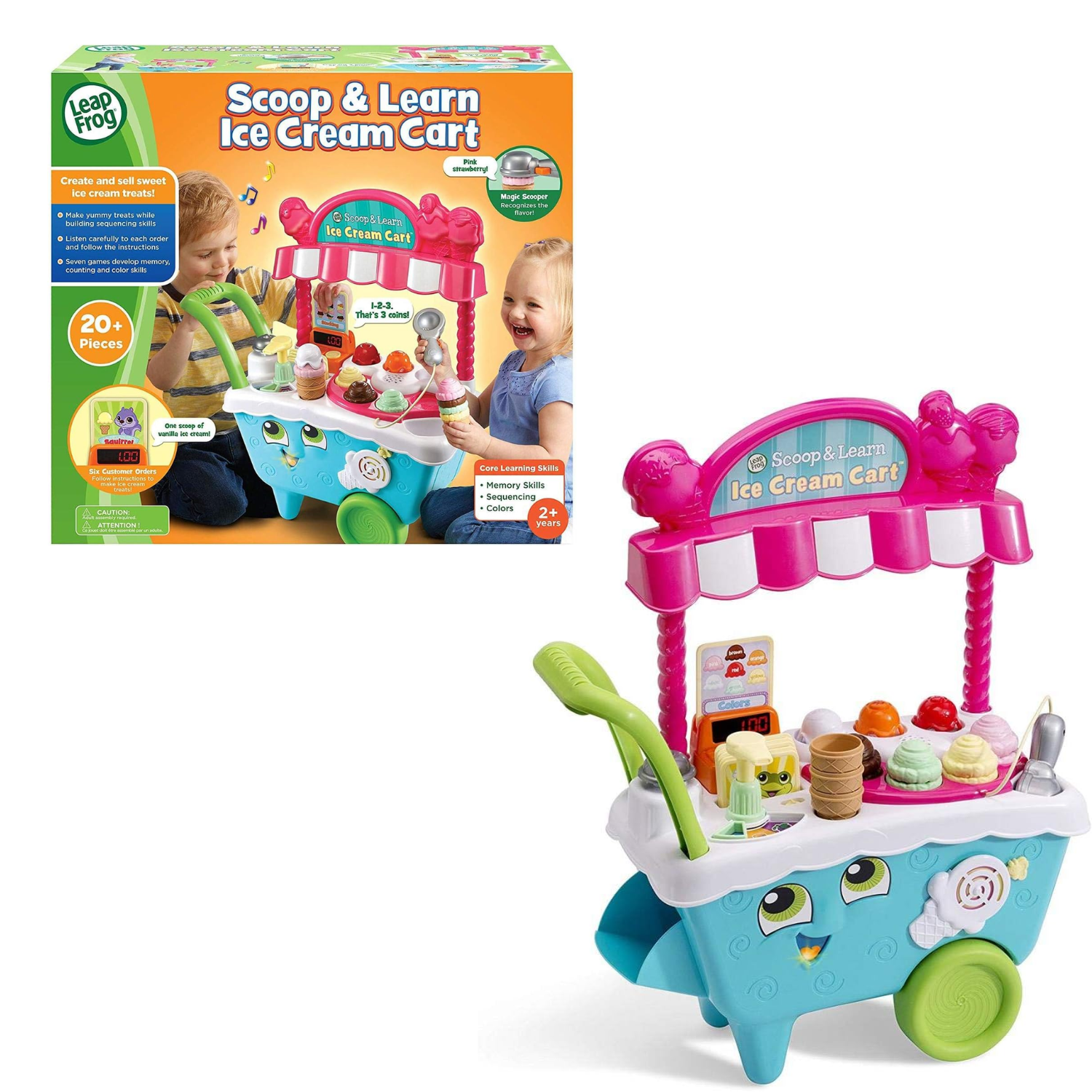 LeapFrog Scoop and Learn Ice Cream Cart Ages 2+ New Toy Play School Memory Game