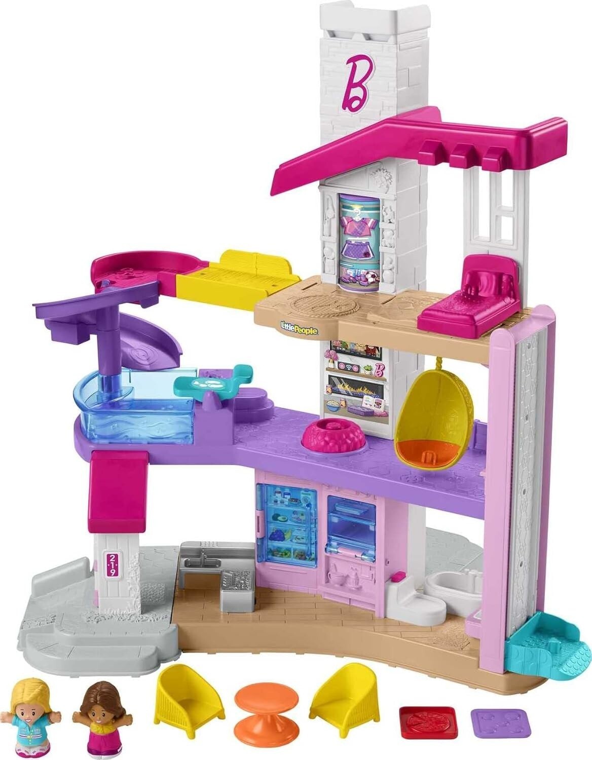 Fisher-Price Little People Barbie Toddler Toy Little DreamHouse Playset Lights