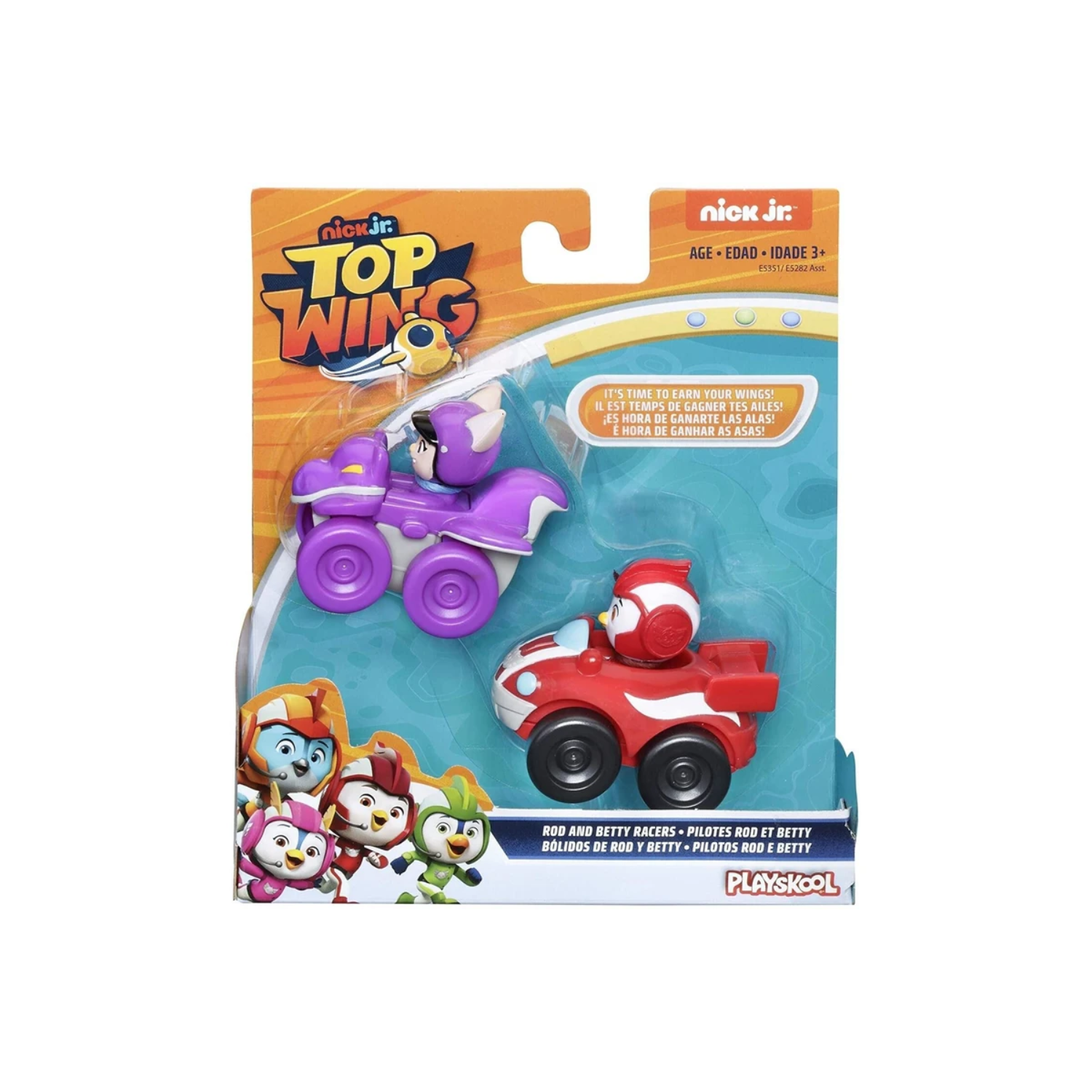 Top Wing Racers-Rod and betty-2 Pack Ages 3+ Toy Race Car Pet Play Wings Fly Jee