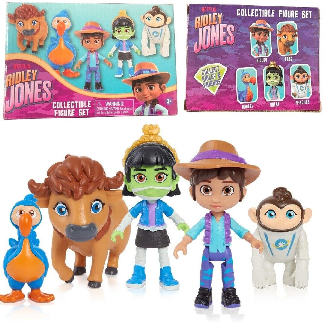 Just Play Netflix Ridley Jones Collectible Figure Set 5-Pack Mummy Monkey Gift