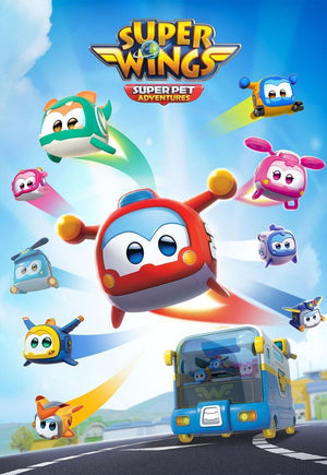 Super Wings Super Pets 4-Pack Super Pets Jerome Golden Boy Shine Ellie Plane