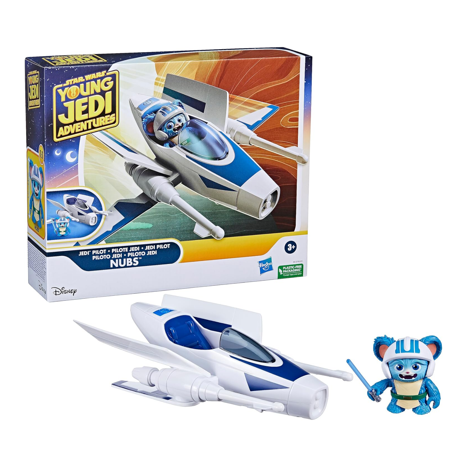 Star Wars Jedi Nubs Pilot Feature Vehicle with Ship & Lightsaber Figure Toy Ages