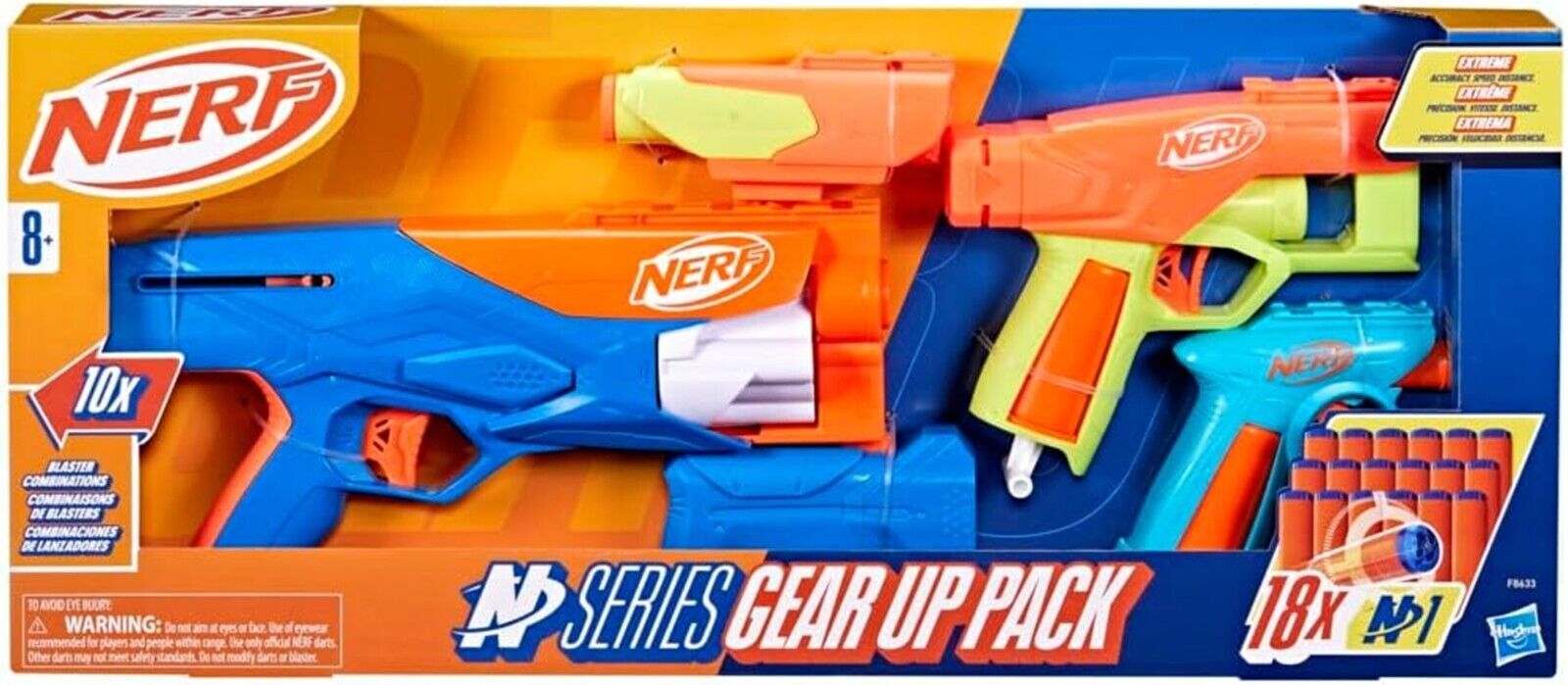 NERF N-Series Ultimate Gear Pack 3 Blasters with Scope & Stock Ages 8+ New Toy
