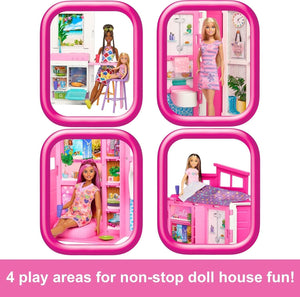 Barbie Doll House Playset, Getaway House with 11 Accessories Including 2 Chairs