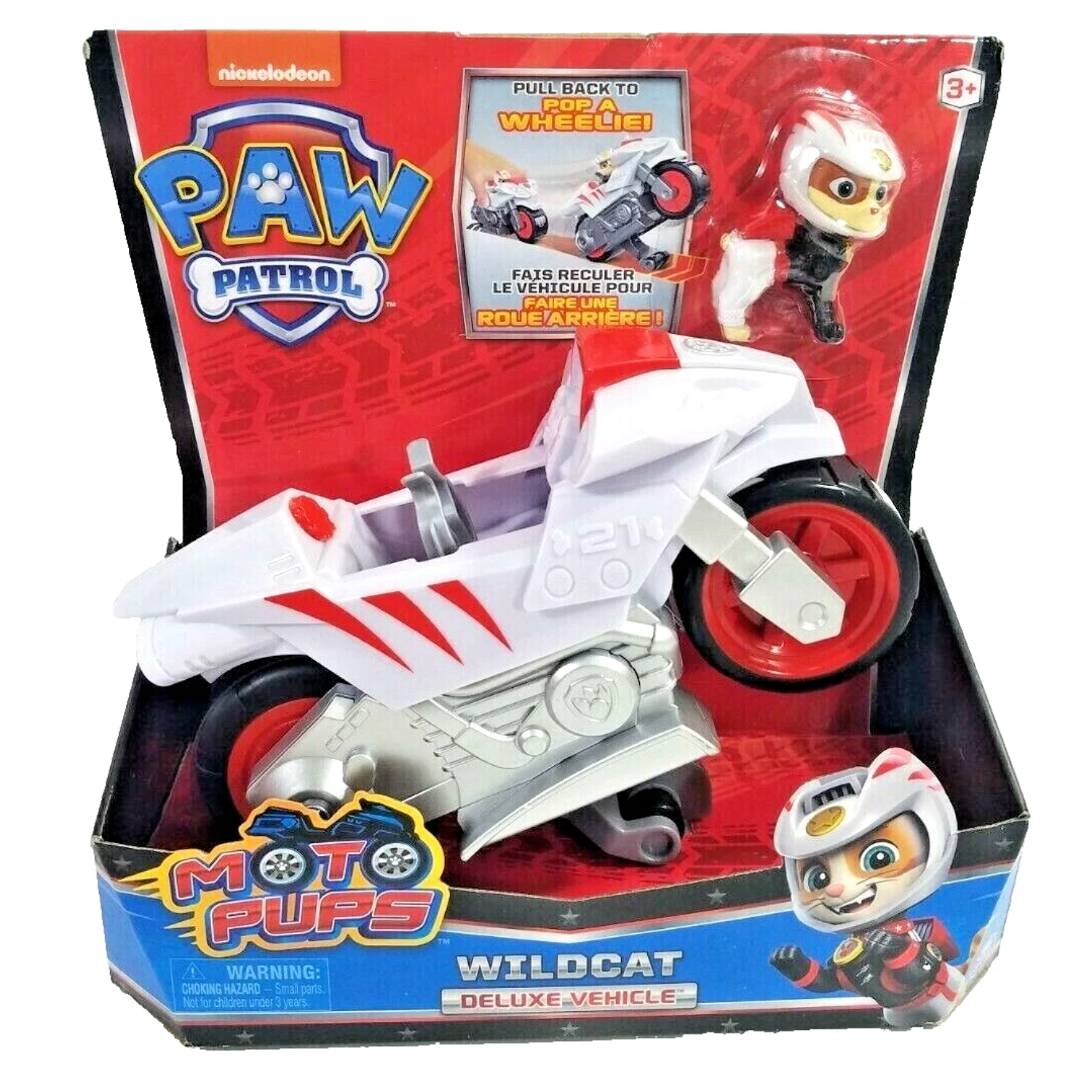Paw Patrol Wildcat Moto Pups Deluxe Motorcycle Vehicle Pull Along Toy 3+