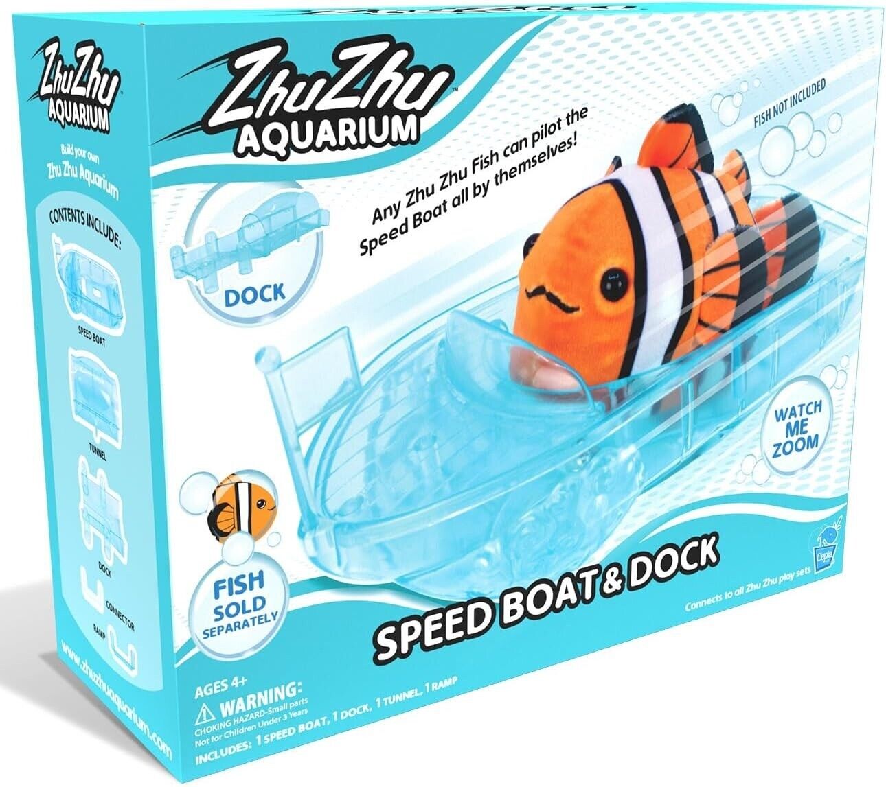 Zhu Zhu Pets Aquarium Speedboat and Dock Play Water Fish